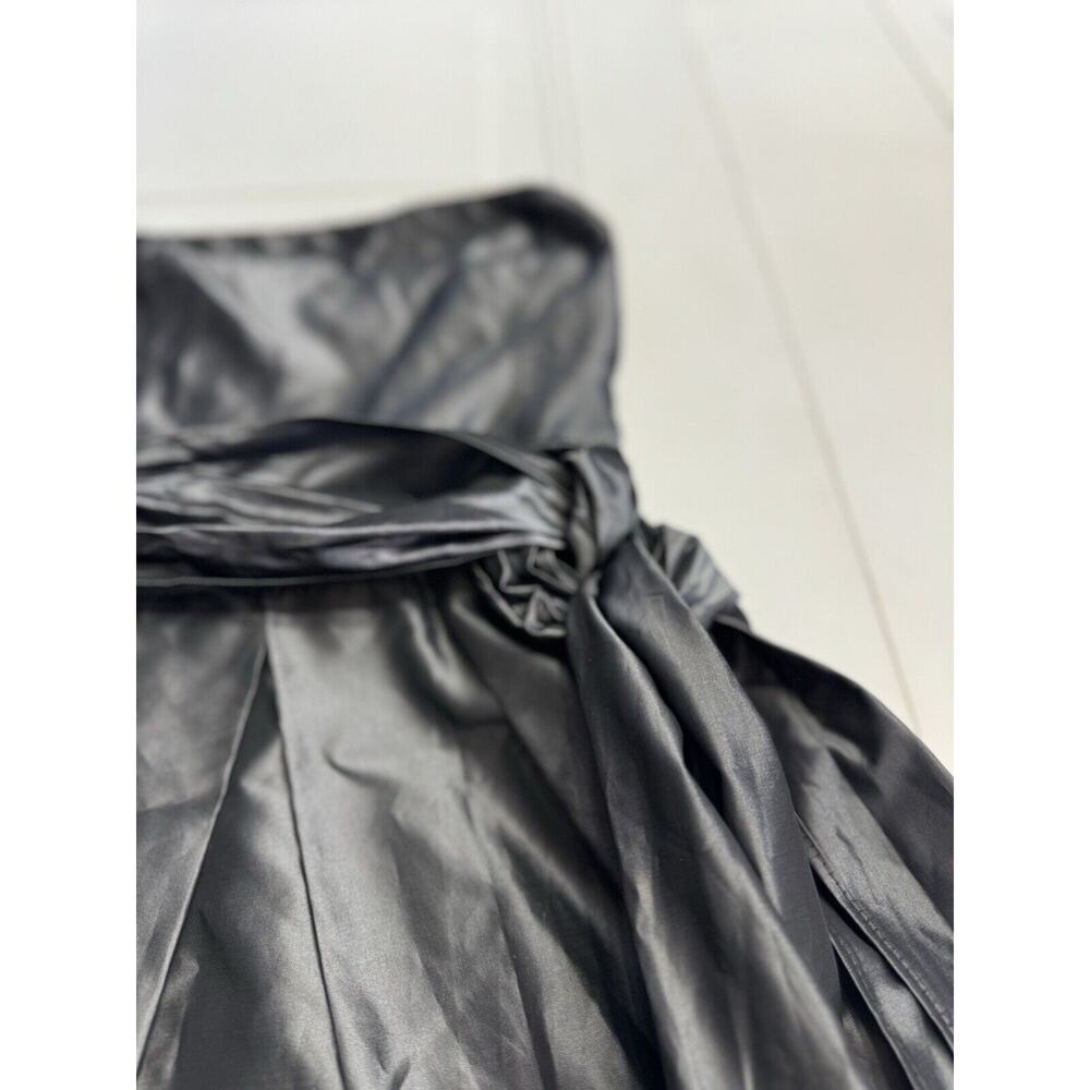 ZARA Basic Gray Grey Strapless Taffeta Bubble Cocktail Dress Back Sash Size XS - Picture 4 of 7
